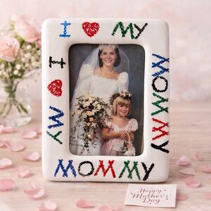 Vintage I Love My Mommy Picture Frame 3.5x5 Ceramic Mother’s Day Gift